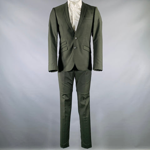 TIGER of SWEDEN Size 36 Forest Green Wool Notch Lapel Suit