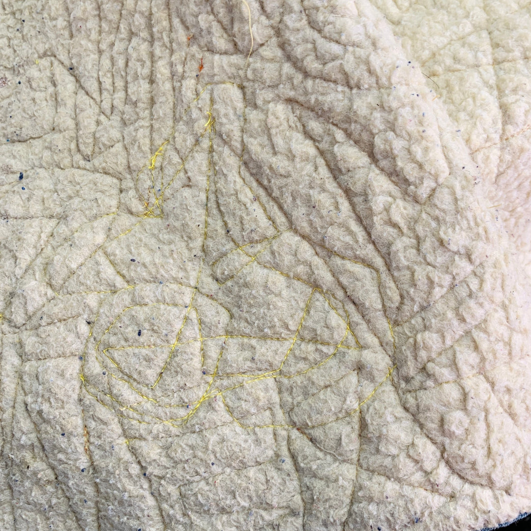 EARTHLING VIP Size XL Poetic Lust Blue Orange Yellow Lace Crochet Cotton Snaps Vest