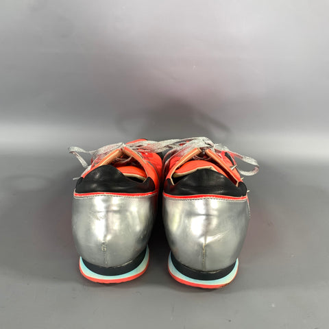 RUTHIE DAVIS Size 9 Orange Black & Silver Color Block Nylon Lace Sneakers