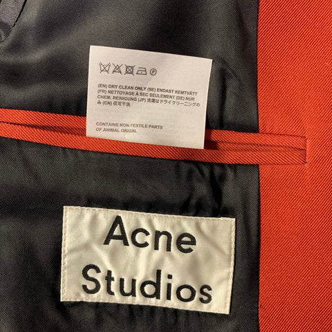 ACNE STUDIOS Size 38 Red Brick Polyester Cotton Notch Lapel Sport Coat