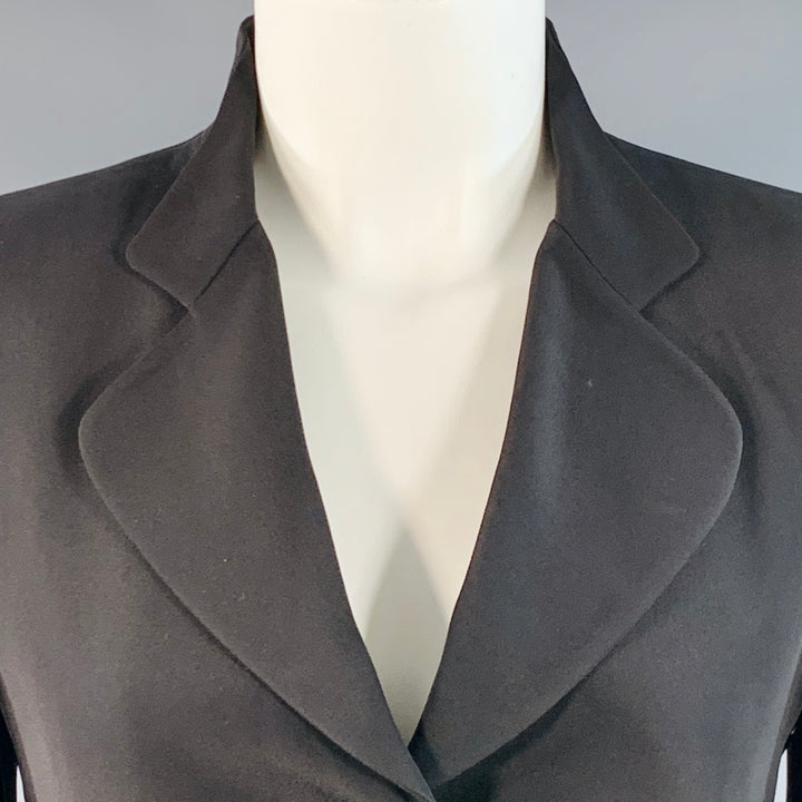 ARMANI COLLEZIONI Size 2 Black Acetate Silk Jacket Blazer