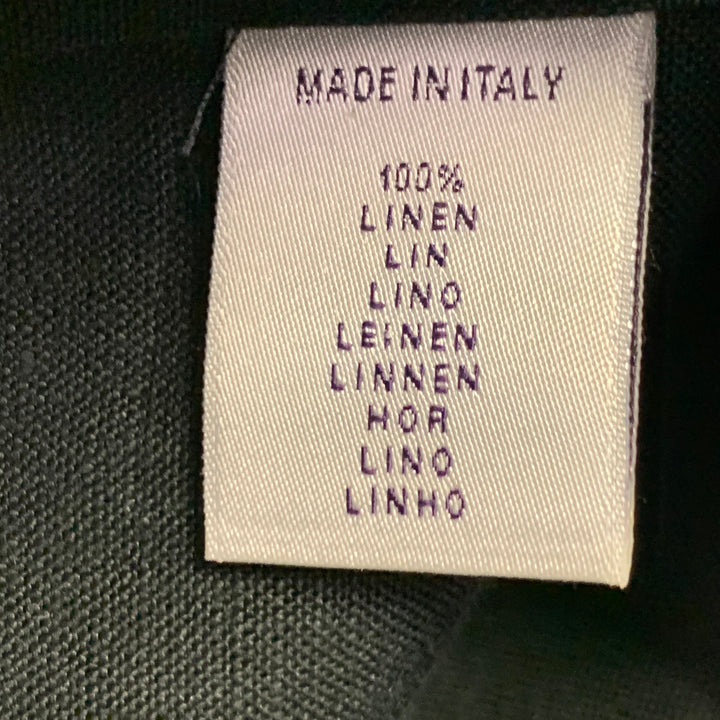 RALPH LAUREN Size M Black Linen Long Sleeve Shirt