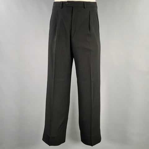GIORGIO ARMANI Size 38 Black Wool Single Button Tuxedo