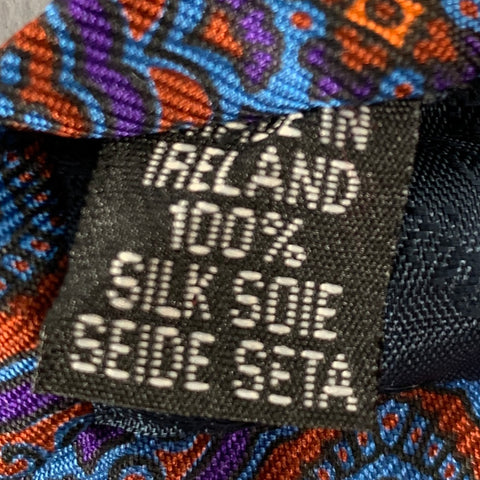 O'CONNELL'S Purple Orange Brocade Silk Tie