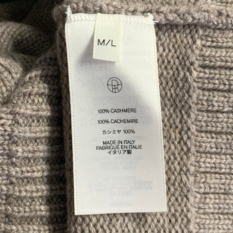 THE ROW Size M/L Ieva Heather Beige Cashmere Knit Hooded Maxi Dress