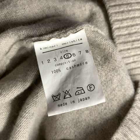 KIMINORI MORISHITA Size M Grey Cashmere Knit Crew Neck Pullover Womens