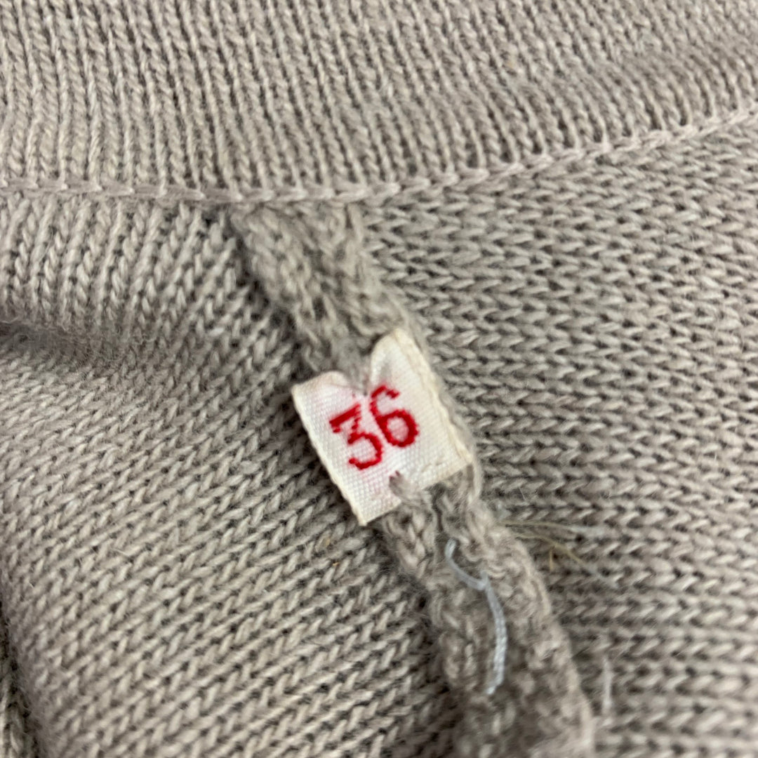 SONIA RYKIEL Size 4 Beige Taupe Belted Knit Cardigan