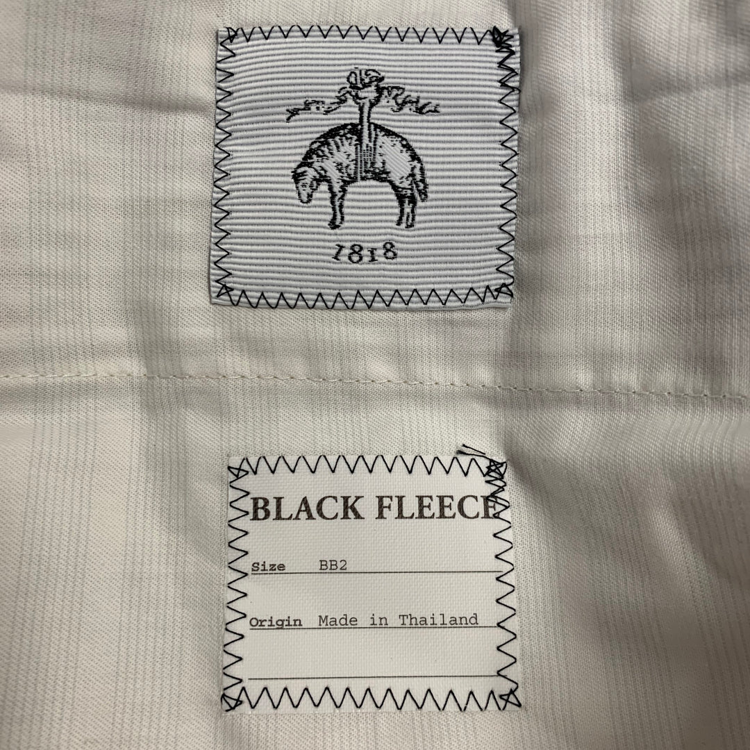 BLACK FLEECE Size 35 Beige White Stripe Cotton Seersucker Button Fly Casual Pants