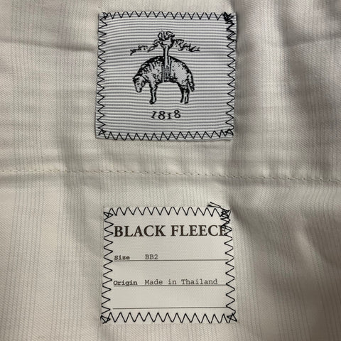 BLACK FLEECE Size 35 Beige White Stripe Cotton Seersucker Button Fly Casual Pants