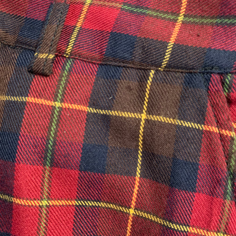 UNIVERSAL WORKS Size 32 Multi Color Plaid Polyester Blend Button Fly Dress Pants