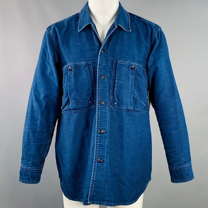 SAGE DE CRET Size M Indigo Cotton Two Pockets Shirt Jacket