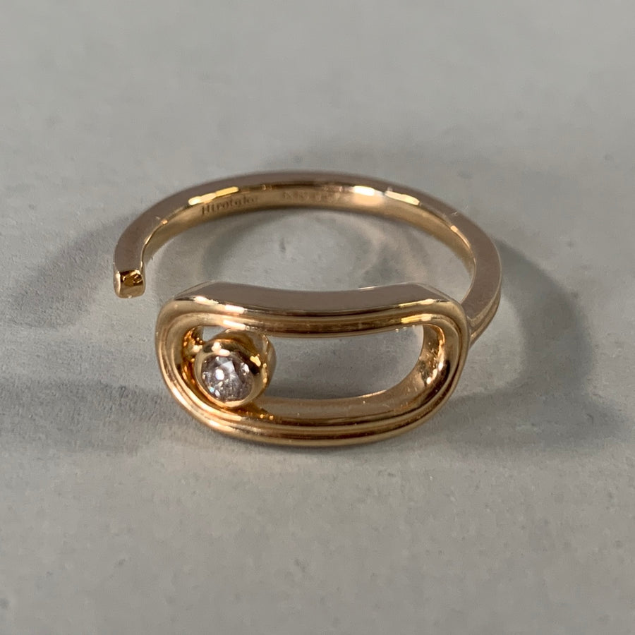 BROKEN ENGLISH Ring Size 6.75 Gold Diamond Ring