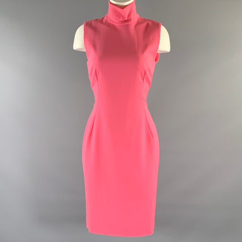 DOLCE & GABBANA Size S Pink Virgin Wool Sheath Knee-Length Dress