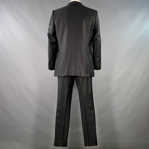 HUGO BOSS Size 44 Black Wool Single Breasted Notch Lapel Suit