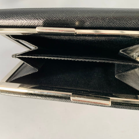BURBERRY Beige Black Plaid Saffiano Leather Nylon Wallet