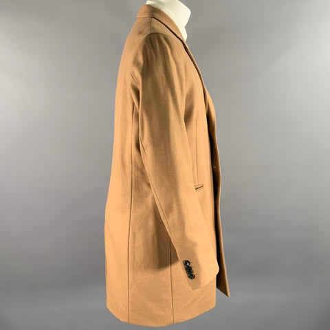 PS by PAUL SMITH Size XL Camel Wool Blend Notch Lapel Coat