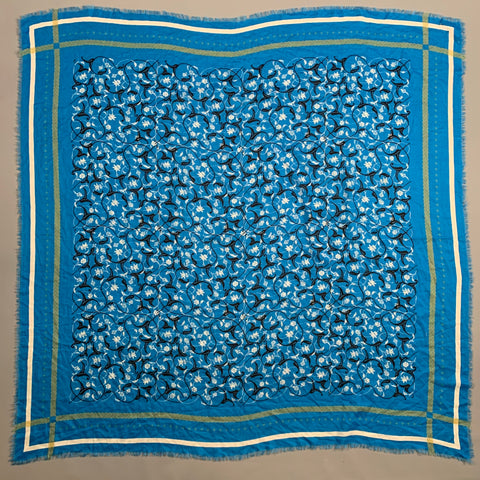HAIDER ACKERMANN Blue White & Black Floral Scarves