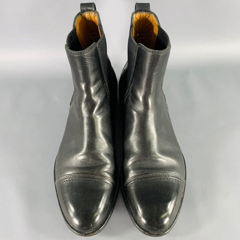 LANVIN Size 9 Black Leather Chelsea Ankle Boots