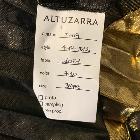 ALTUZARRA FW2019 Size 6 Gold Metallic One Shoulder Dress