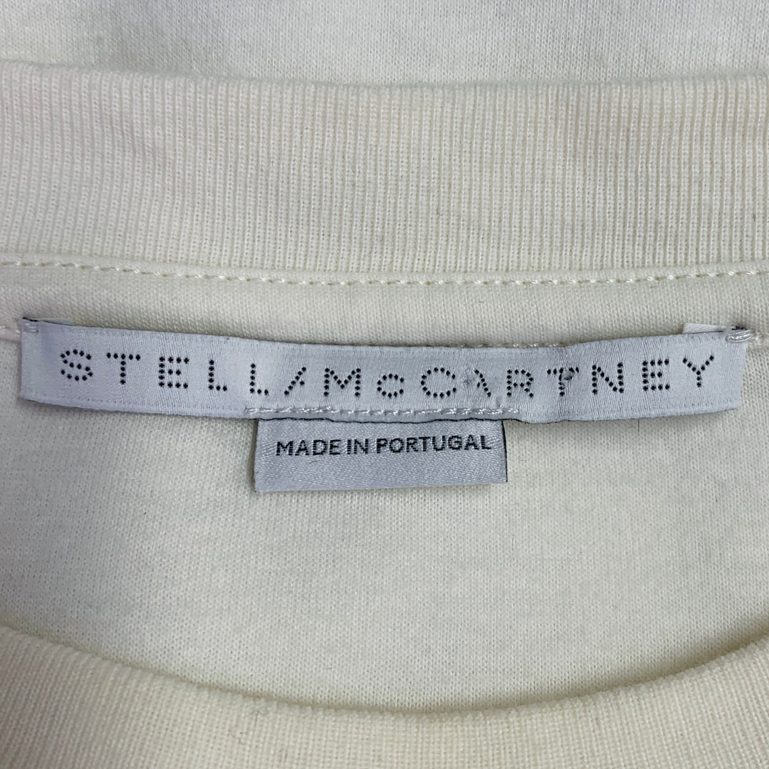 STELLA McCARTNEY Size 2 Cream Cotton Blend Ruffled Long Sleeve Casual Top