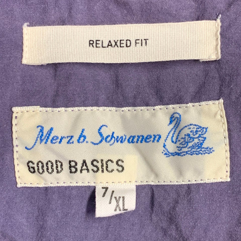 MERZ B. SCHWANEN Size XL Purple Cotton One Pocket Long Sleeve Shirt