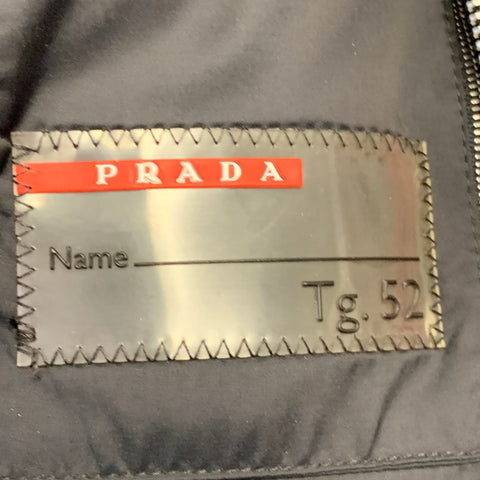 PRADA Size 42 Red Quilted Nylon Zip Up Jacket