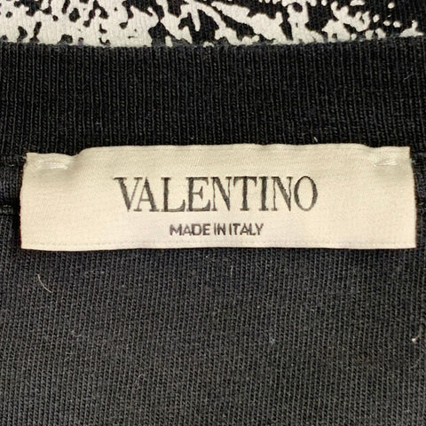 T-shirt Valentino 2020 Col rond en coton imprimé paysage noir et blanc Taille M