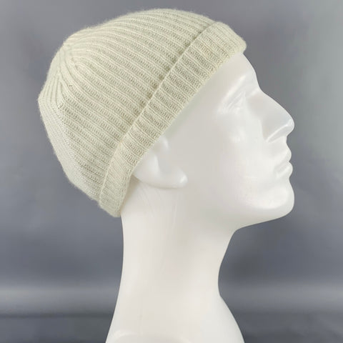 JIL SANDER Green Mint Ribbed Cashmere Knit Beanie Hat