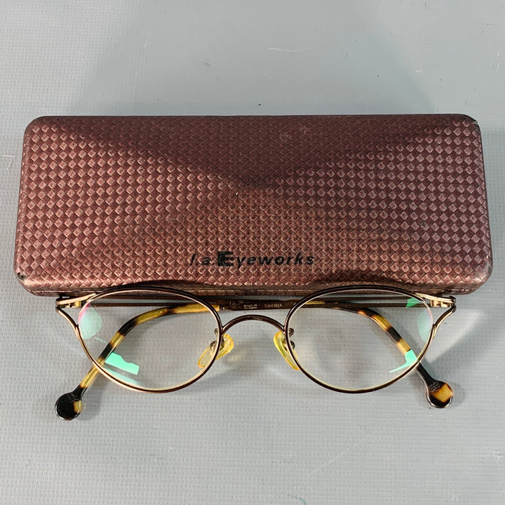 L.A.EYEWORKS Savana Brown Tortoiseshell Cateye Eyewear Readers