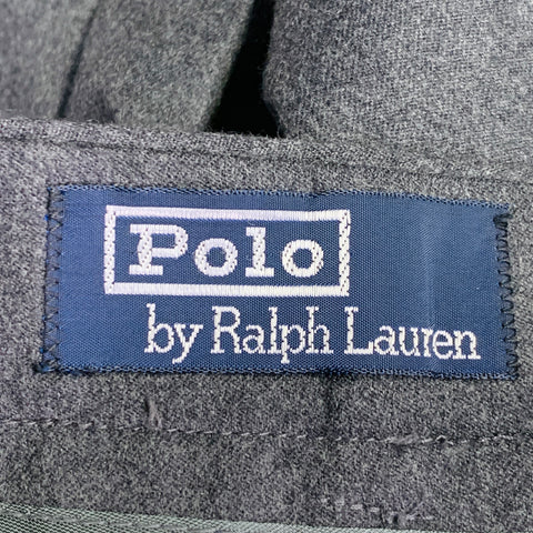 POLO by RALPH LAUREN Size 28 Grey Heather Flannel Pleated Dress Pants