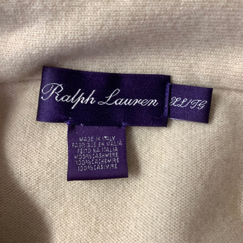 RALPH LAUREN Size XL Beige Knit Cashmere Henley Pullover