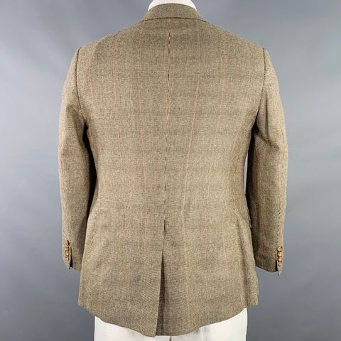 THE HOUND Size 42 Brown Cream Houndstooth Single Breasted Sport Coat