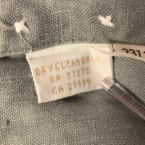 PERRY ELLIS Chemise à manches longues en lin gris à col pointu, taille XL