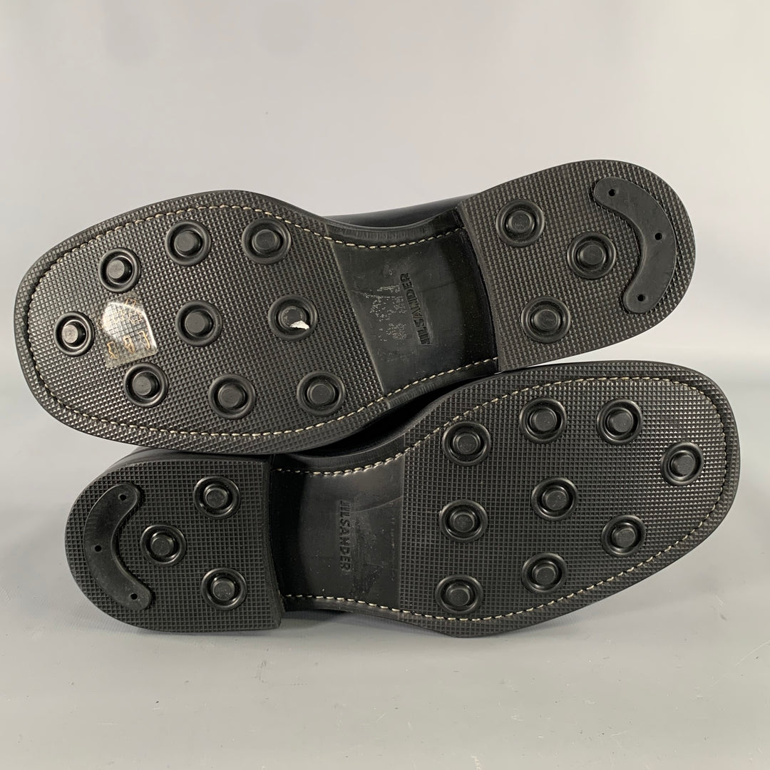 JIL SANDER Size 7 Black Leather Lace Up Shoes