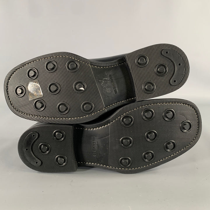 JIL SANDER Size 7 Black Leather Lace Up Shoes