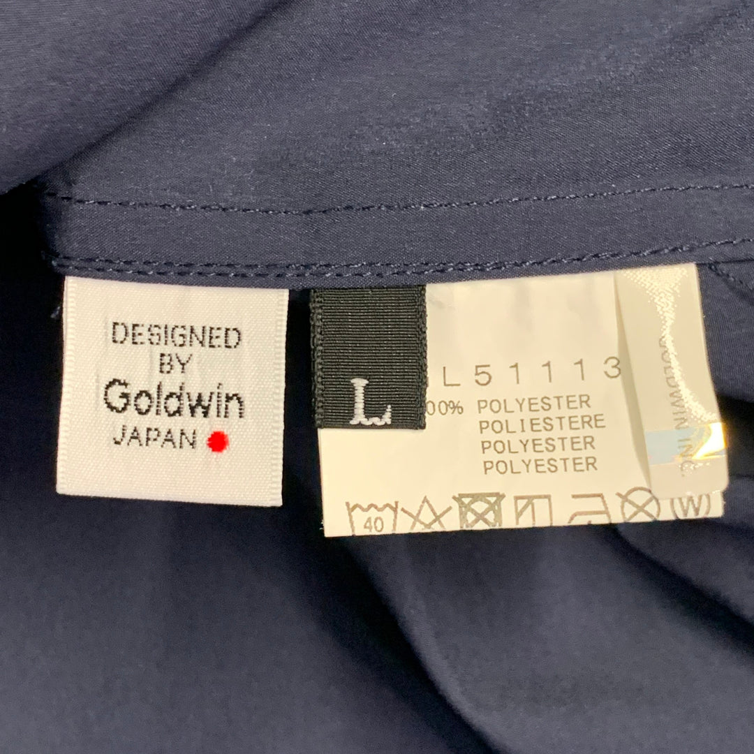 GOLDWIN Size L Navy Polyester One Pocket Snaps Long Sleeve Shirt