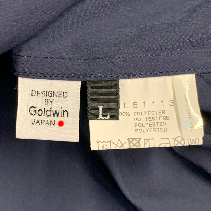 GOLDWIN Size L Navy Polyester One Pocket Snaps Long Sleeve Shirt