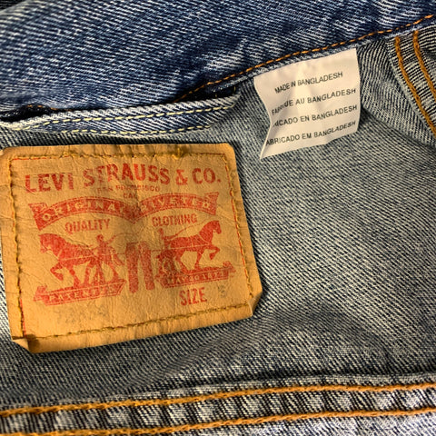 LEVI'S Size S Blue Washed Cotton Trucker Jacket