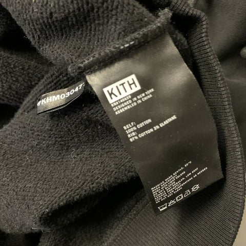 KITH Size L Black Graphic Cotton Hooded Sweatshirt