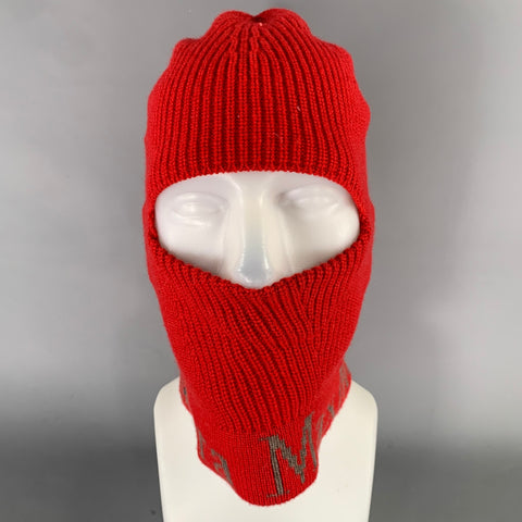 MAX MARA Red Grey Logo Wool  Cashmere  Silk Hats