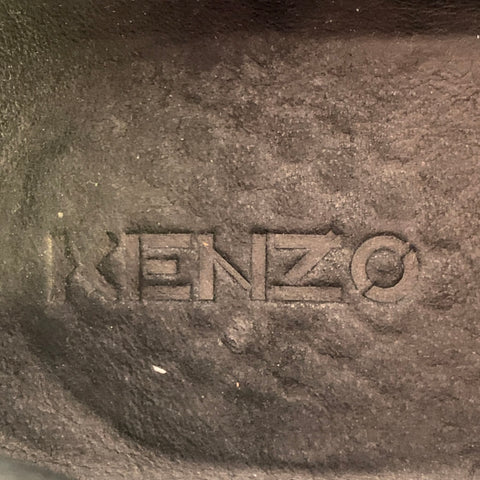 KENZO Size 10 Black Leather Rubber Sole Low Top Sneakers
