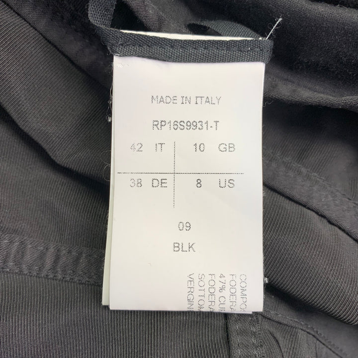 RICK OWENS Size 8 Black Polyester Blend Asymmetrical Zip Up Jacket