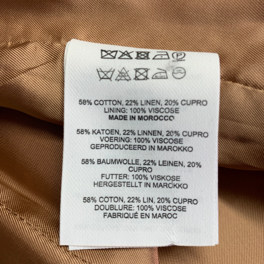 DRIES VAN NOTEN Size 38 Peach Cotton Blend Buttoned Vest