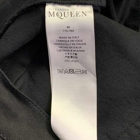 ALEXANDER MCQUEEN Size 32 Black Silver Mixed Fabrics Cotton Blend Jeans