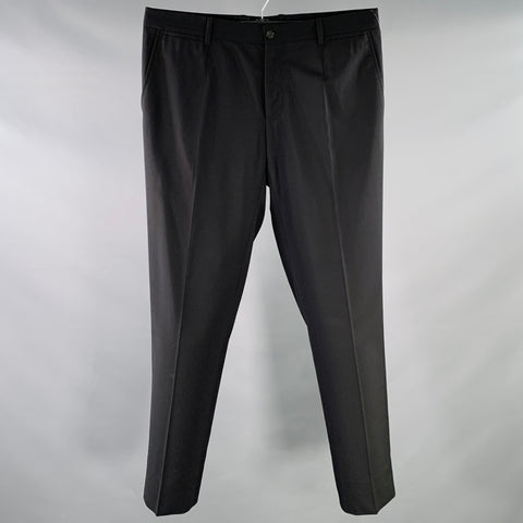 DOLCE & GABBANA Size 34 Black Wool Blend Tapered Zip Fly Dress Pants