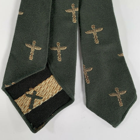 RRL by RALPH LAUREN Green Multi Color Abstract Wool Silk Tie