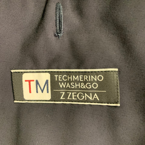 Z ZEGNA Size 42 Regular Navy Wool Notch Lapel Suit