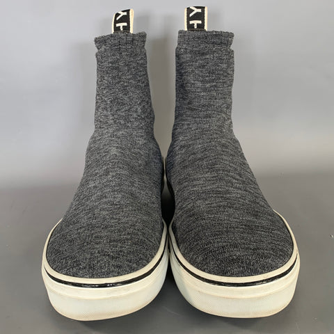 GIVENCHY Size 9 Grey White Fabric Pull On Boots