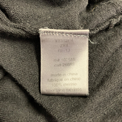 JOHN VARVATOS Size M Black Merino Wool Henley T-shirt