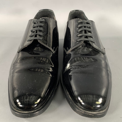 SAINT LAURENT Size 7 Black Leather Lace Lace Up Shoes